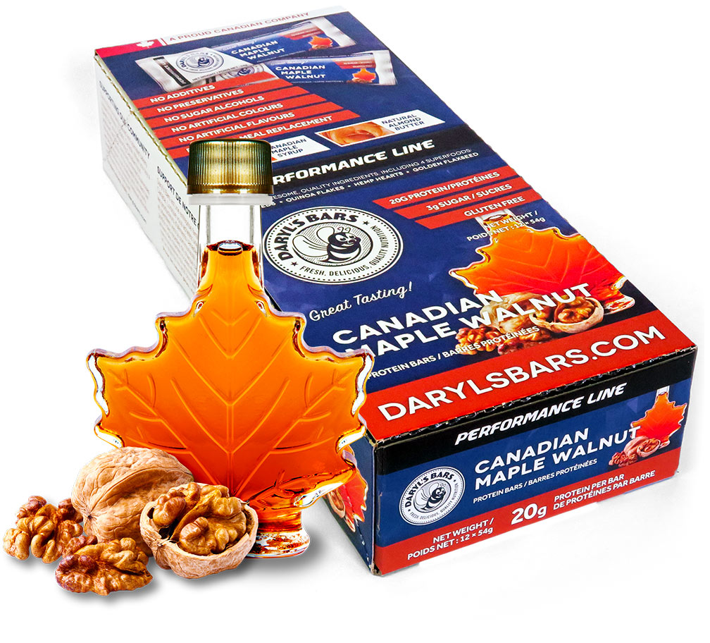 New Canadian Maple Walnut flavoured Performance Line Protein Daryl's Bar